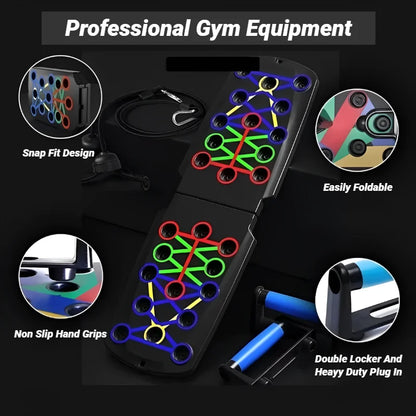 Multifunctional Portable Push-Up Board for Home Fitness and Muscle Training - Foldable Resistance Bar Set