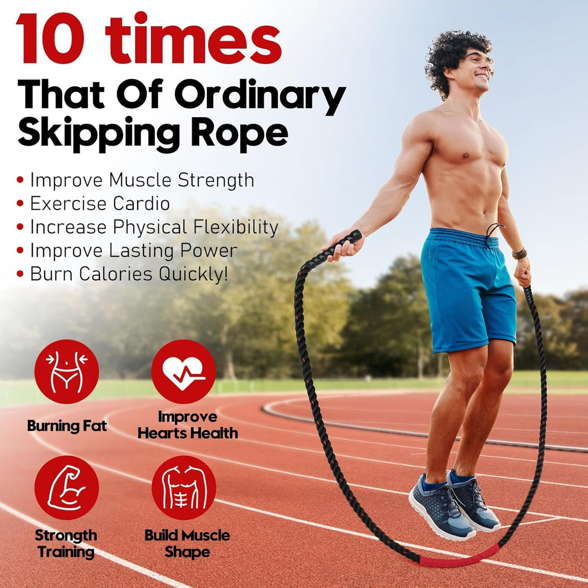 Weighted Jump Rope for Fitness Training - Suitable for Men and Women