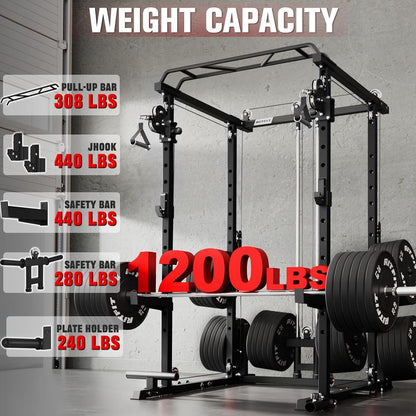 Home Gym Power Cage Package with Cable Crossover System