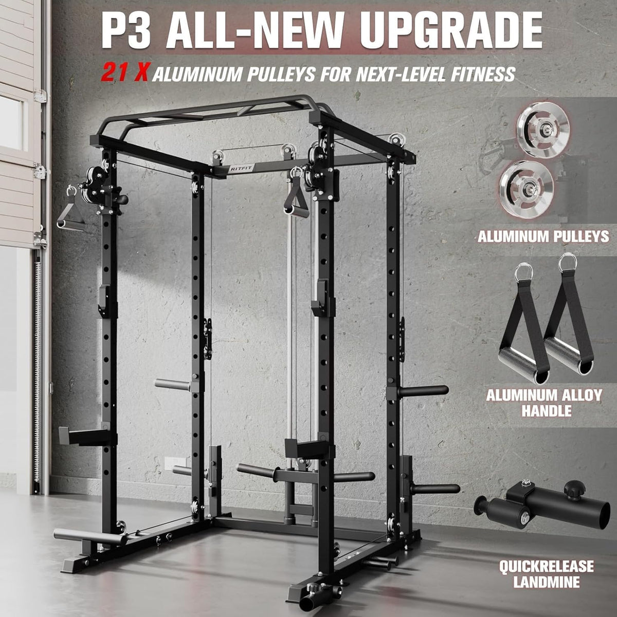 Home Gym Power Cage Package with Cable Crossover System