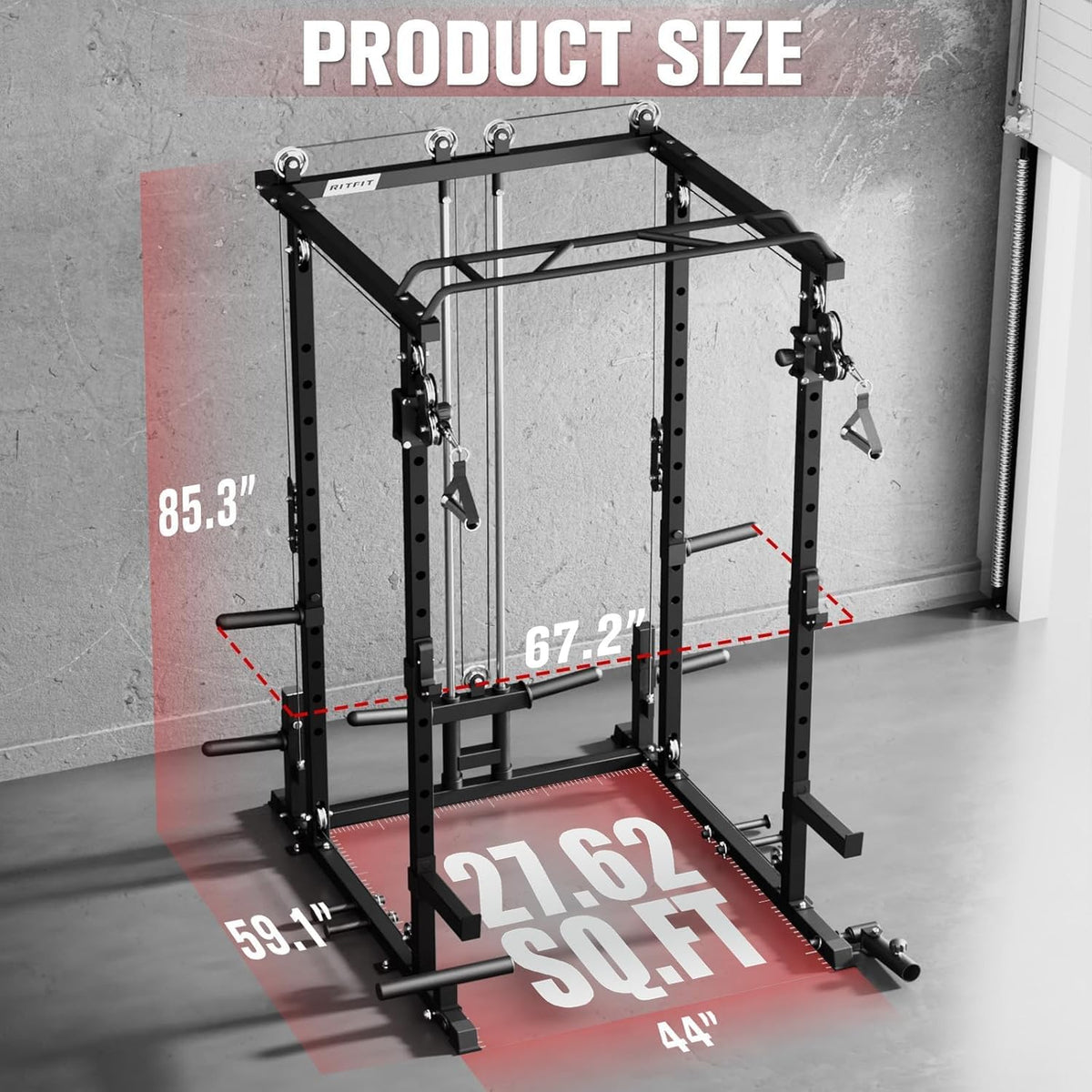 Home Gym Power Cage Package with Cable Crossover System
