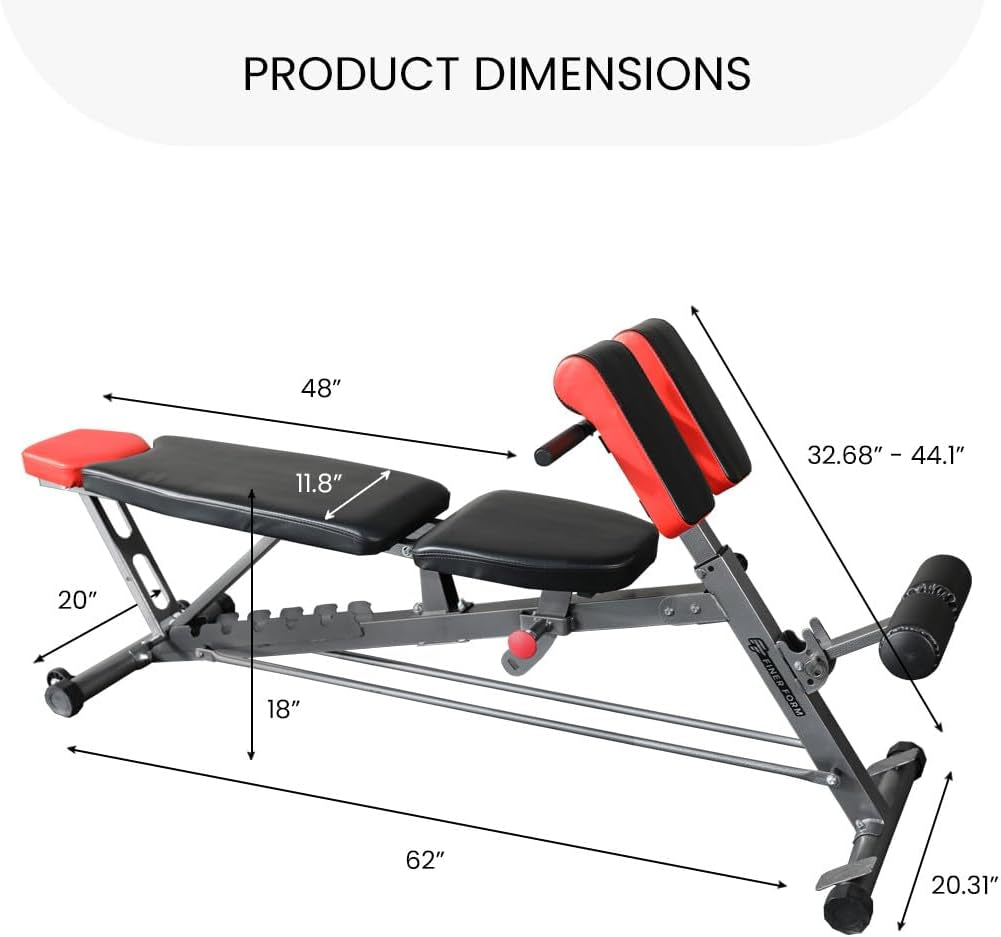 Finer Form Multi-Functional Adjustable FID Weight Bench and Roman Chair Combo