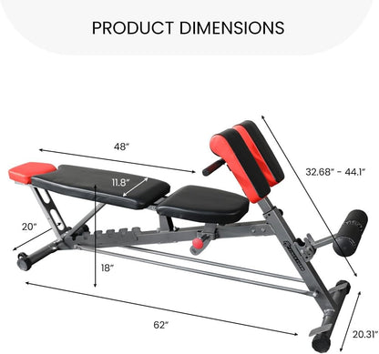 Finer Form Multi-Functional Adjustable FID Weight Bench and Roman Chair Combo