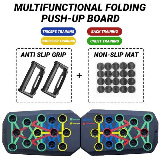 Multifunctional Portable Push-Up Board for Home Fitness and Muscle Training - Foldable Resistance Bar Set