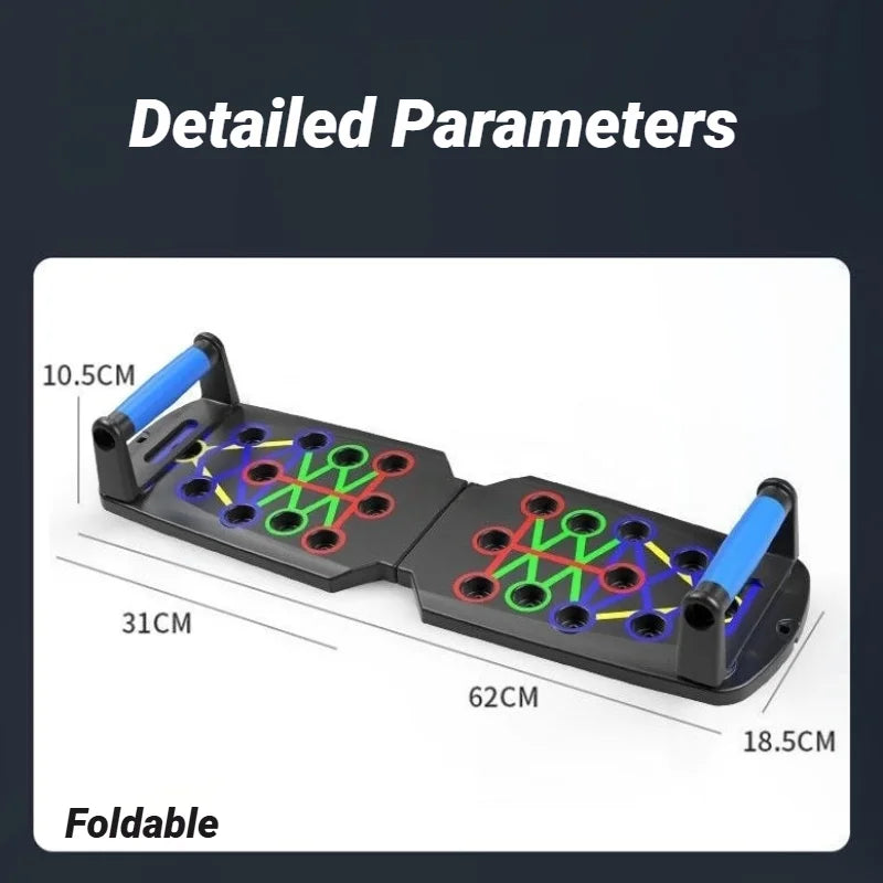 Multifunctional Portable Push-Up Board for Home Fitness and Muscle Training - Foldable Resistance Bar Set