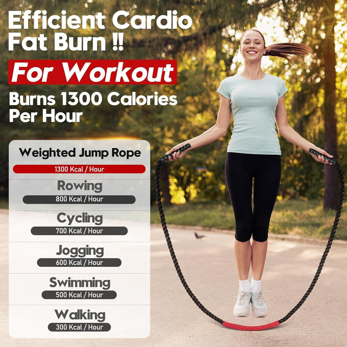 Weighted Jump Rope for Fitness Training - Suitable for Men and Women