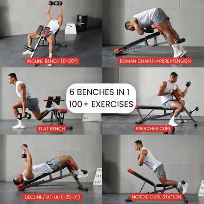 Finer Form Multi-Functional Adjustable FID Weight Bench and Roman Chair Combo