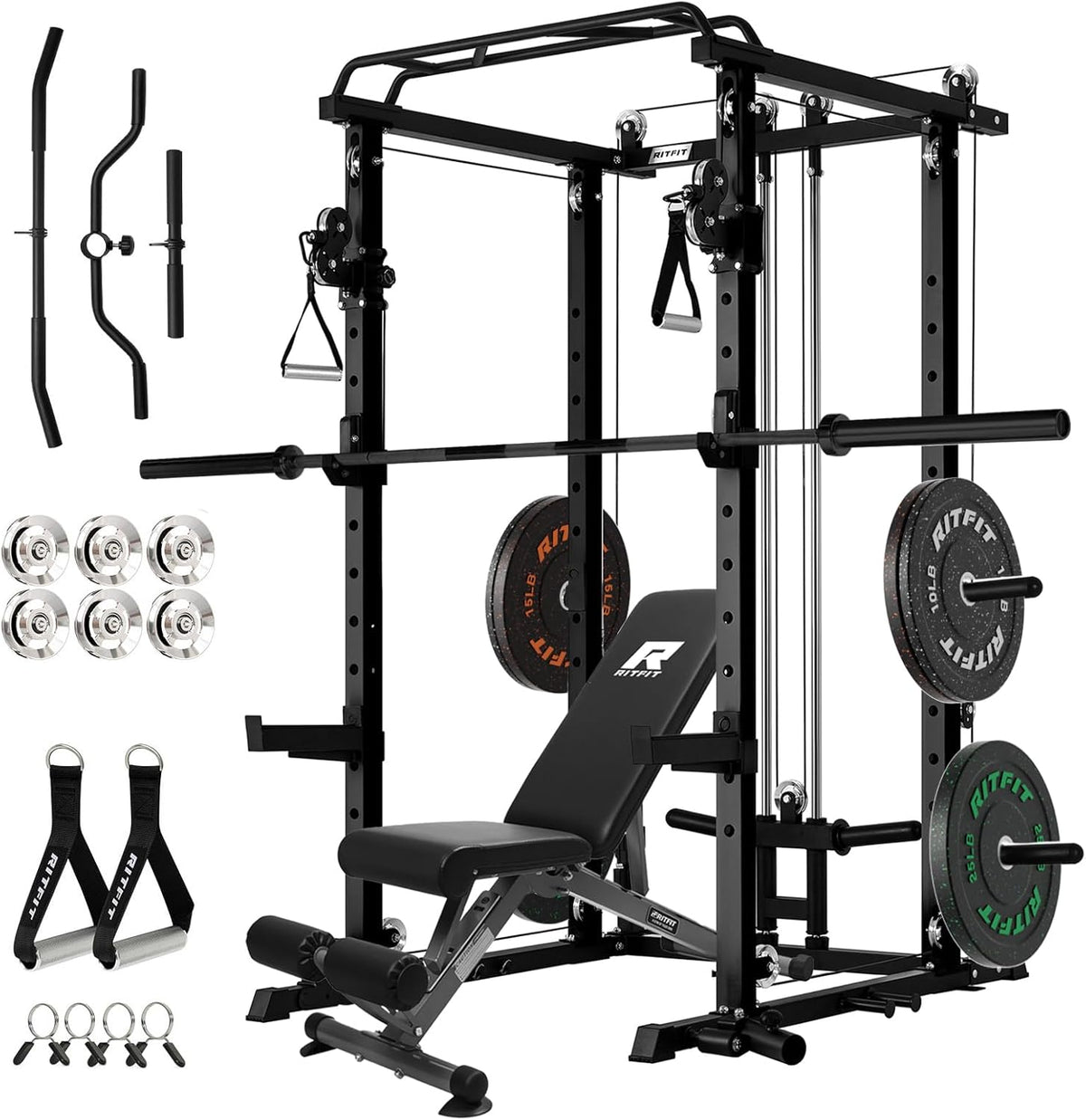 Home Gym Power Cage Package with Cable Crossover System