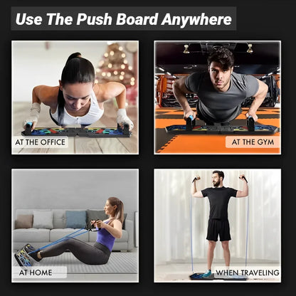 Multifunctional Portable Push-Up Board for Home Fitness and Muscle Training - Foldable Resistance Bar Set
