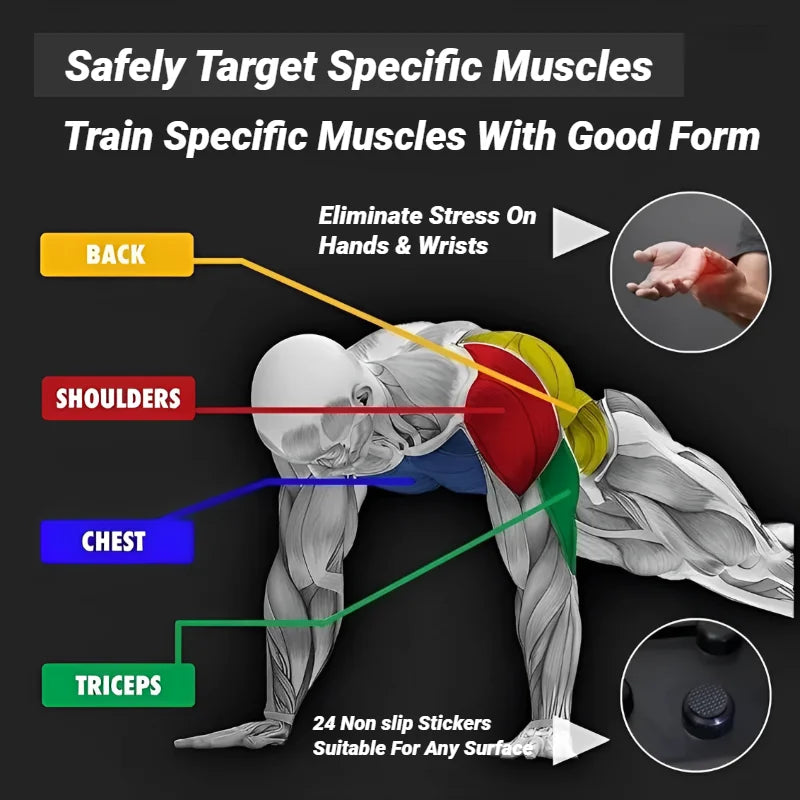 Multifunctional Portable Push-Up Board for Home Fitness and Muscle Training - Foldable Resistance Bar Set