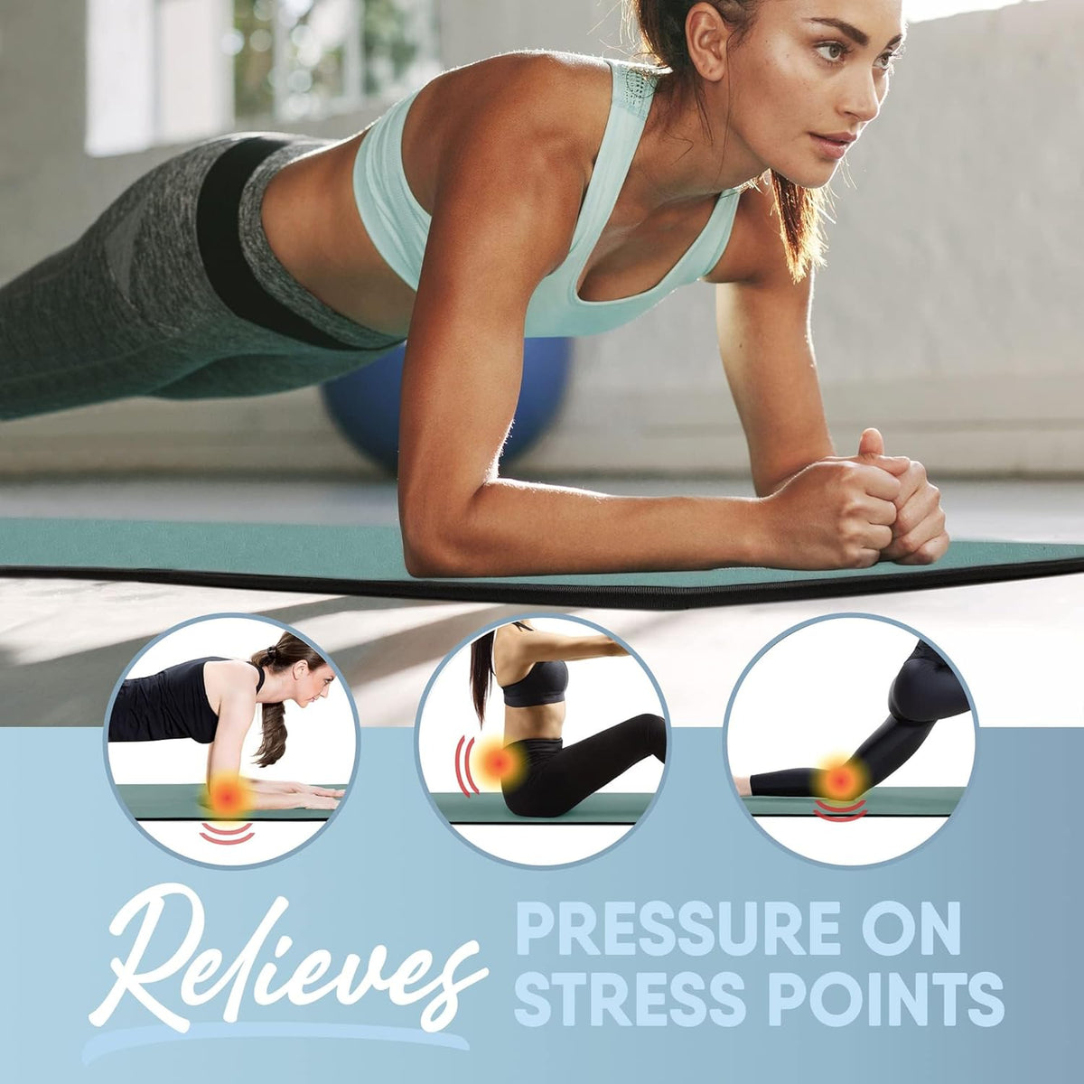 Premium Yoga Mat for Home and Gym Use, Extra Thick for High-Impact Training, Multi-Layer Skid-Resistant Surface, Odor Neutralizing with Convenient Carrying Strap