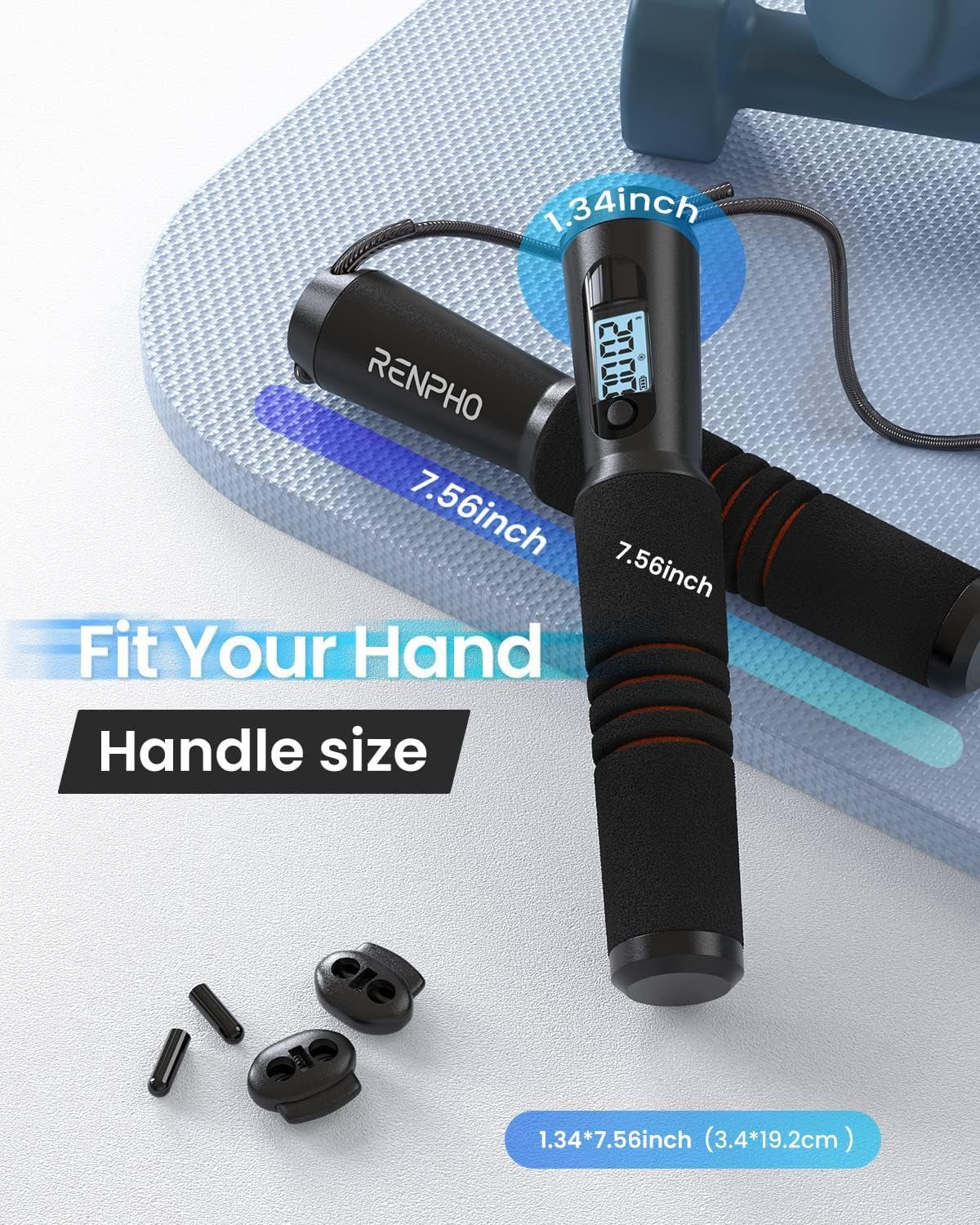 Smart Jump Rope with Counter, App Integration, and LCD Display