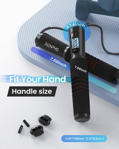 Smart Jump Rope with Counter, App Integration, and LCD Display