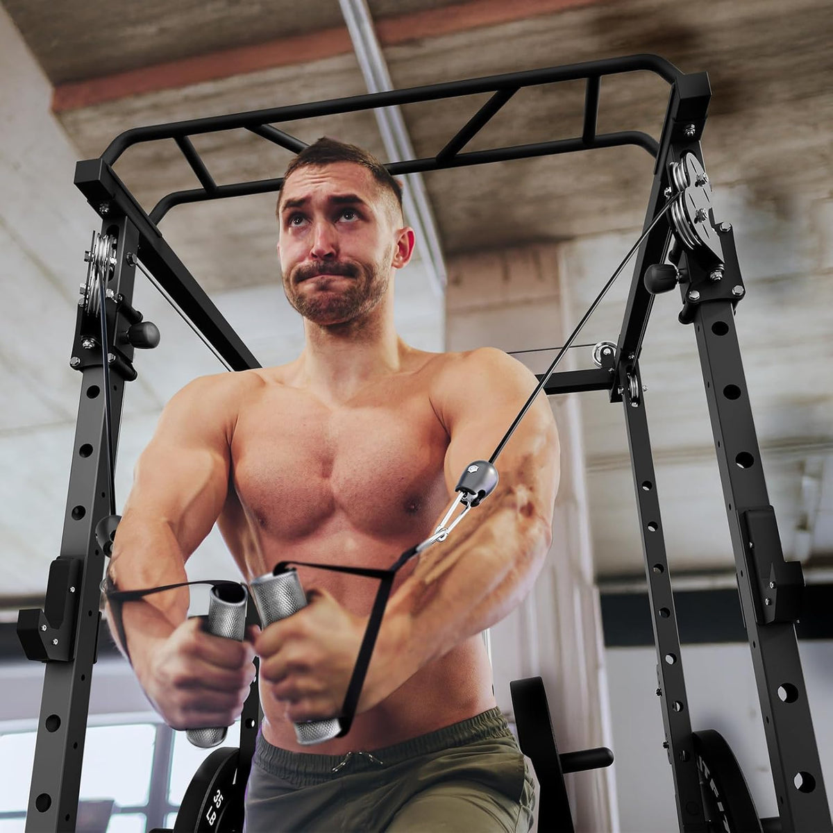 Home Gym Power Cage Package with Cable Crossover System