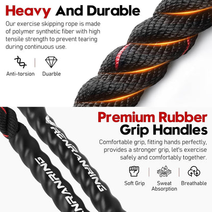 Weighted Jump Rope for Fitness Training - Suitable for Men and Women